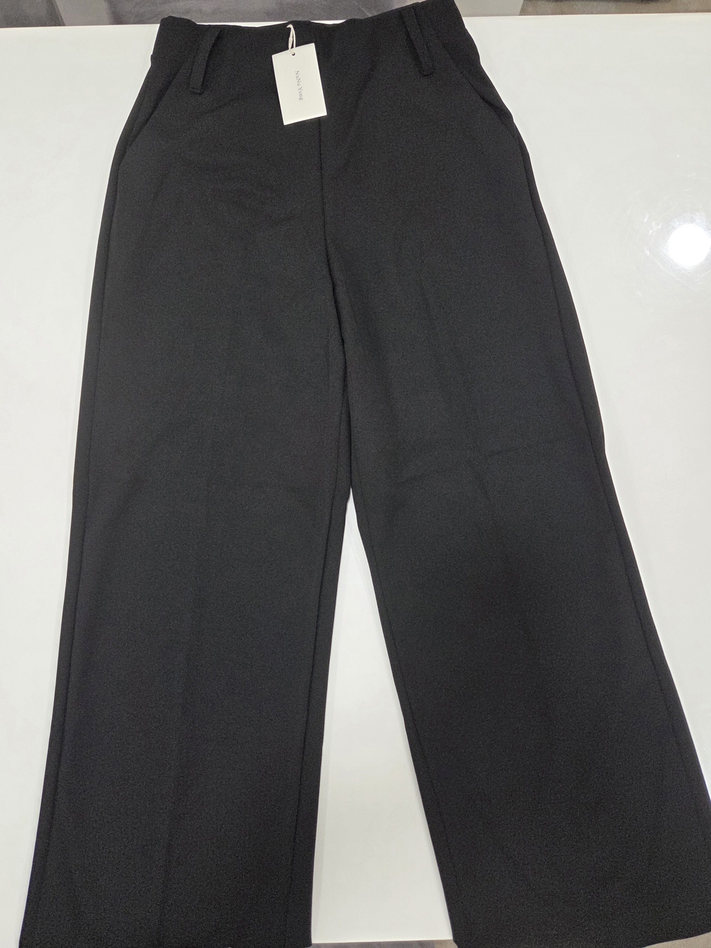 Women's High-Rise Wide-Leg Trousers - Black